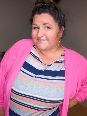 Makayla Retro Stripes Dolman Top