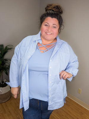Selene Oversized High Low Button-Down
