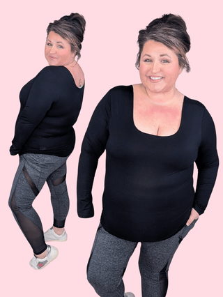 Estelle Long Sleeve Scoopneck w/Built in Bra