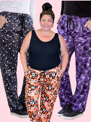 DOORBUSTER Luxe Lounge Pants w/Pockets in Halloween Prints