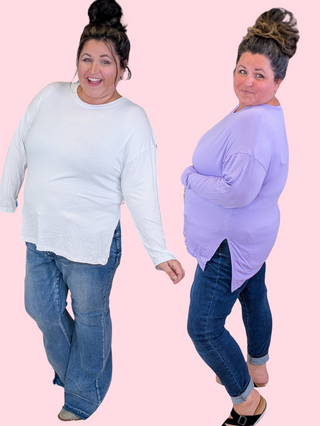 Kellie Dolman Long Sleeve w/Side Slits (2 Colors)