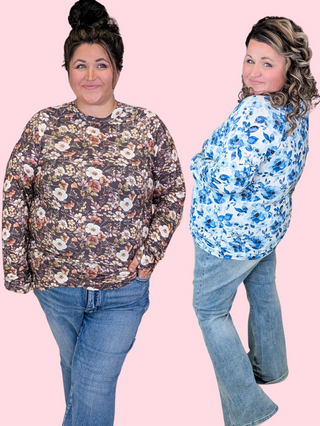 Blair Mockneck Long Sleeve w/Thumbholes in Florals (12 Prints)