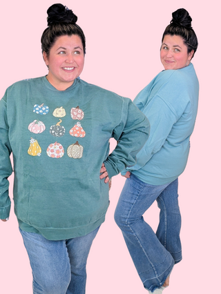Cutesy Gourds Pullover Crewneck Sweatshirt