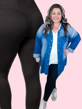 Brushed Basic Leggings w/Booty Enhancing Seam