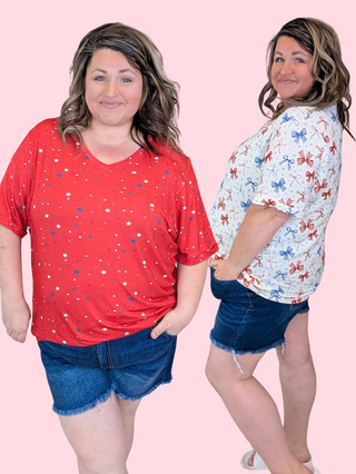 Sophie Pocket Tee in Patriotic Prints