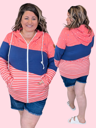 PHC Colorblock Full Zip Hoodie in Freedom Fighter