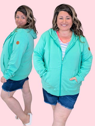 PHC Full Zip Hoodie in Aquamarine Green
