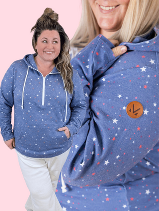 PHC Triple Stretch Halfzip in Vintage Blue Stars
