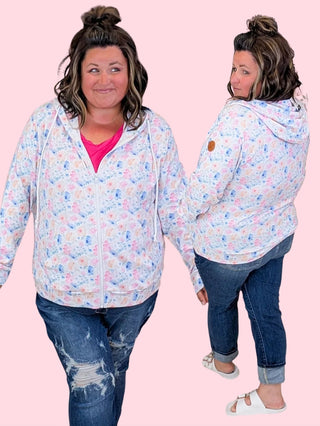 PHC Full Zip Hoodie in Watercolor Petals
