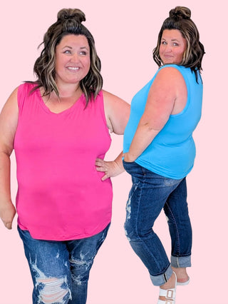 Talia Luxe Vneck Tank in Solids