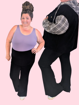 Winston Brushed Rib Yoga Pants in Black