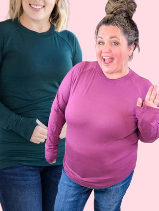 Blair Mockneck Long Sleeve with Thumbholes in Solids (8 Colors)