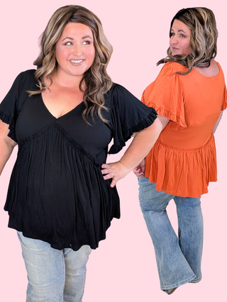 Candy Short Sleeve Modified Babydoll Top (2 Colors)