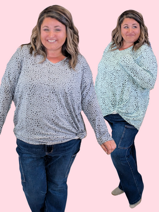 Gwenna Spotted Pullover w/ Knot Detail