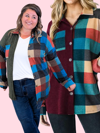Tricia Check Plaid Shirket w/Pocket (2 Colors)