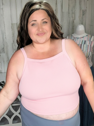 Julissa Ribbed Crop Tank w/Built in Bra