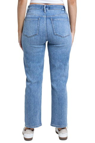 RFM High Rise Tummy Control Straight Leg in Sanded Medium-9- Bottoms Denim-RFM-Styled by Stacked - A Plus Size Women's Boutique in Lakeville, MN