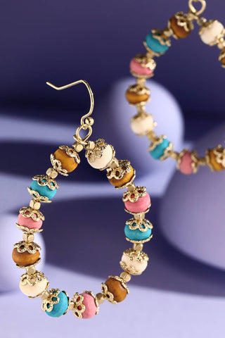 Pink + Aqua Wood Bead Earrings-12- Accessories & Gifts-Urbanista-Styled by Stacked - A Plus Size Women's Boutique in Lakeville, MN