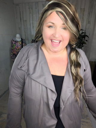 Abigail Athletic Asymmetrical Cardi Jacket (5 colors)-4- Overlayer Tops-rae mode-Styled by Stacked - A Plus Size Women's Boutique in Lakeville, MN