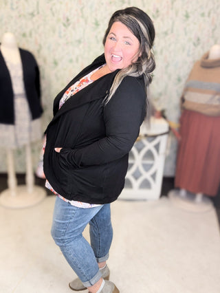 Abigail Athletic Asymmetrical Cardi Jacket (5 colors)-4- Overlayer Tops-rae mode-Styled by Stacked - A Plus Size Women's Boutique in Lakeville, MN