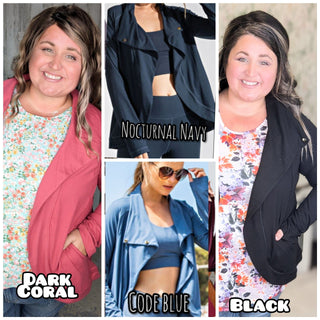 Abigail Athletic Asymmetrical Cardi Jacket (5 colors)-4- Overlayer Tops-rae mode-Styled by Stacked - A Plus Size Women's Boutique in Lakeville, MN