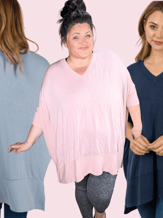 Adair Weekender Slouchy Mineral Wash Tunic (3 colors)-2- Long Sleeve Tops-WHITE BIRCH-Styled by Stacked - A Plus Size Women's Boutique in Lakeville, MN