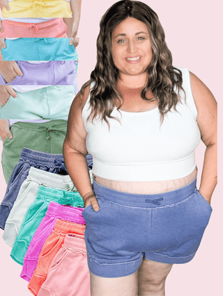 Adalyn Vintage Wash Sweat-Shorts (11 colors)-10- Bottoms Non-Denim-Michelle Mae-Styled by Stacked - A Plus Size Women's Boutique in Lakeville, MN
