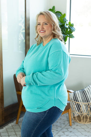 Addie Vintage Wash Scoop Bottom Pullover (14 colors)-2- Long Sleeve Tops-Michelle Mae-Styled by Stacked - A Plus Size Women's Boutique in Lakeville, MN