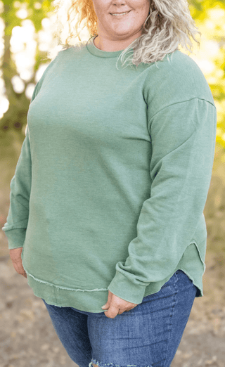 Addie Vintage Wash Scoop Bottom Pullover- SELECT SOLIDS-2- Long Sleeve Tops-Michelle Mae-Styled by Stacked - A Plus Size Women's Boutique in Lakeville, MN