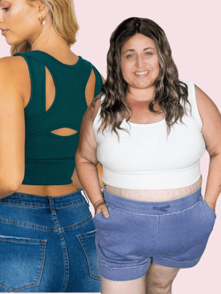 Adelaide Cutout Back Bralette/Brami (5 colors)-8- Legging/Lounge/Bralette-WHITE BIRCH-Styled by Stacked - A Plus Size Women's Boutique in Lakeville, MN