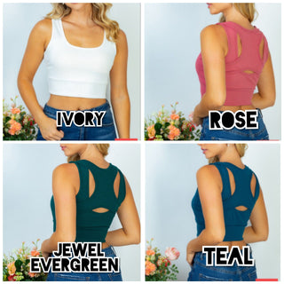 Adelaide Cutout Back Bralette/Brami (5 colors)-8- Legging/Lounge/Bralette-WHITE BIRCH-Styled by Stacked - A Plus Size Women's Boutique in Lakeville, MN