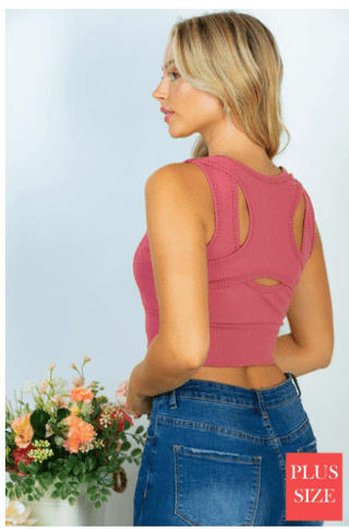 Adelaide Cutout Back Bralette/Brami (5 colors)-8- Legging/Lounge/Bralette-WHITE BIRCH-Styled by Stacked - A Plus Size Women's Boutique in Lakeville, MN