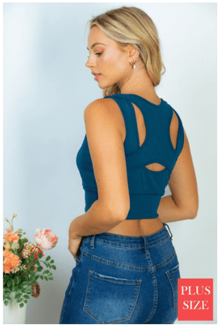 Adelaide Cutout Back Bralette/Brami (5 colors)-8- Legging/Lounge/Bralette-WHITE BIRCH-Styled by Stacked - A Plus Size Women's Boutique in Lakeville, MN