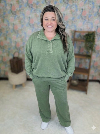 Adelaide Vintage Wash Half-Snap Pullover-MICHELLE MAE-Styled by Stacked - A Plus Size Women's Boutique in Lakeville, MN