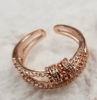 ***Adjustable Rose Gold Stud + Rings Fidget Ring-12- Accessories & Gifts-Stacked - A Plus Size Boutique-Styled by Stacked - A Plus Size Women's Boutique in Lakeville, MN