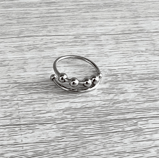 ***Adjustable Silver Bead Fidget Ring-12- Accessories & Gifts-Stacked - A Plus Size Boutique-Styled by Stacked - A Plus Size Women's Boutique in Lakeville, MN