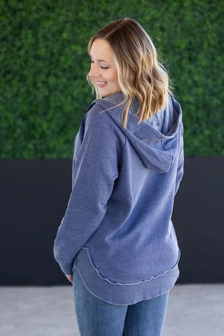 Adrielle Vintage Wash Scoop Bottom Pullover Hoodie-3- Hooded Tops-MICHELLE MAE-Styled by Stacked - A Plus Size Women's Boutique in Lakeville, MN