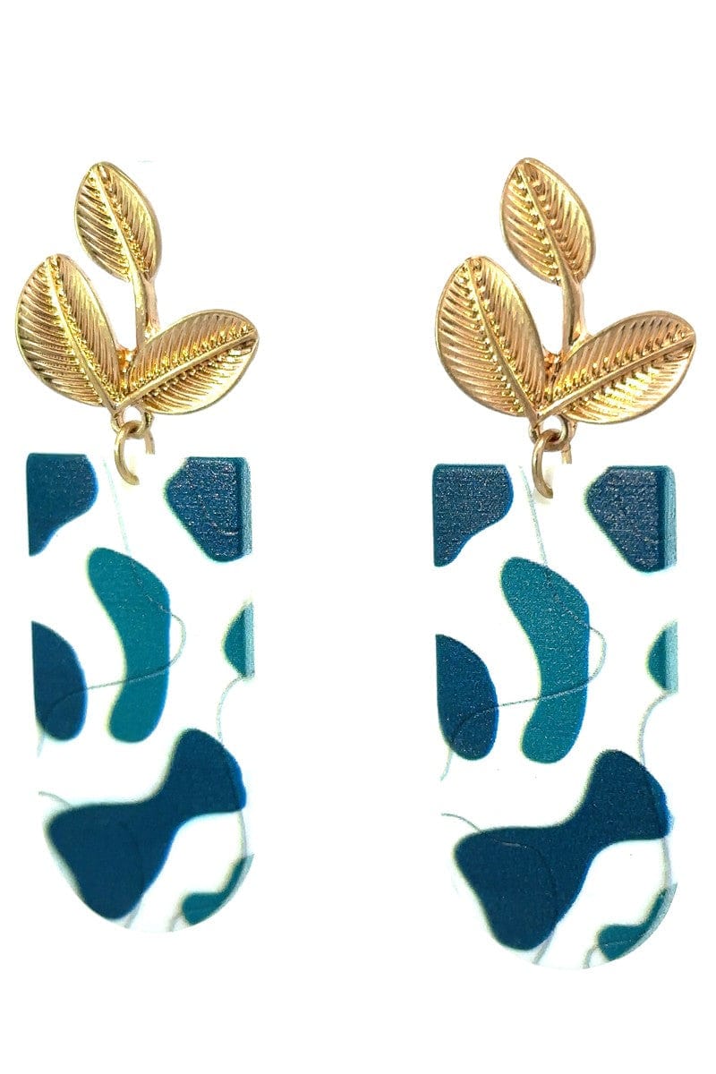 Teal & Gold Accent Earrings