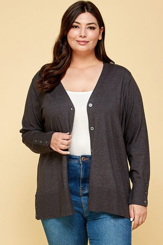 Aiden Cashmere Soft Cardigan w/Button Details (2 colors)-4- Overlayer Tops-EMERALD-Styled by Stacked - A Plus Size Women's Boutique in Lakeville, MN