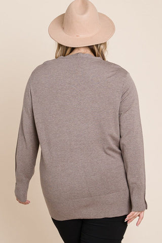 Aiden Cashmere Soft Cardigan w/Button Details (2 colors)-4- Overlayer Tops-EMERALD-Styled by Stacked - A Plus Size Women's Boutique in Lakeville, MN