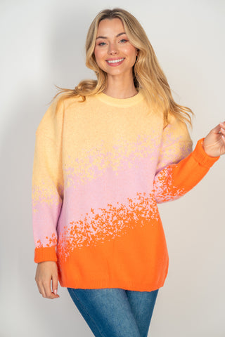 SALE- Annie Airbrush Look Sweater in Sunset Shades