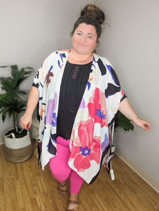 Alaia Watercolor Floral Kimono-4- Overlayer Tops-urbanista-Styled by Stacked - A Plus Size Women's Boutique in Lakeville, MN