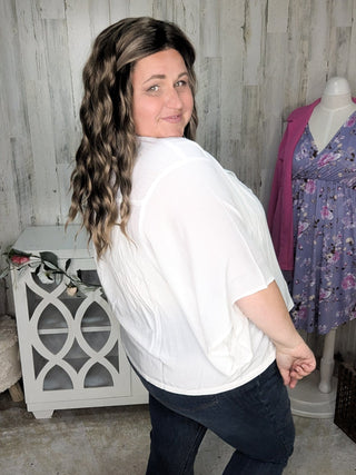 Alathea Lightweight Flowy Button Front Top (3 colors)-1- ShortSlv/Slvless Tops-WHITE BIRCH-Styled by Stacked - A Plus Size Women's Boutique in Lakeville, MN