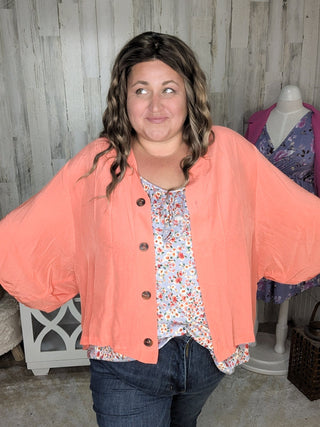 Alathea Lightweight Flowy Button Front Top (3 colors)-1- ShortSlv/Slvless Tops-WHITE BIRCH-Styled by Stacked - A Plus Size Women's Boutique in Lakeville, MN