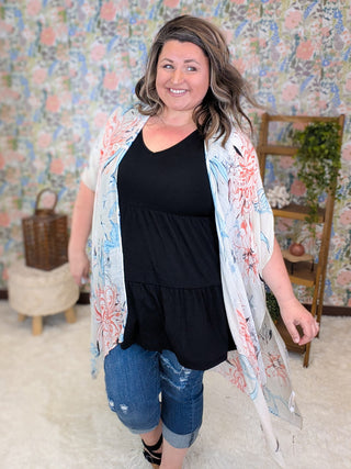 1- ShortSlv/Slvless Tops Alexa Tiered Vneck Tank in Solids plus size clothing
