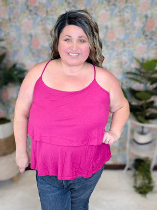 Alexis Tiered Racerback Tank in Solids (2 Colors)-1- ShortSlv/Slvless Tops-WHITE BIRCH-Styled by Stacked - A Plus Size Women's Boutique in Lakeville, MN