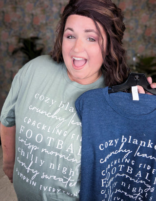 All Things Fall Short Sleeve Graphic Tee (2 Colors)-6- Graphic Tops-inked up apparel-Styled by Stacked - A Plus Size Women's Boutique in Lakeville, MN