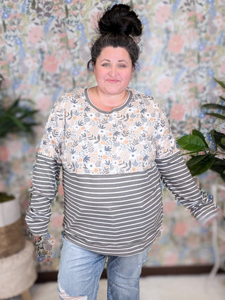 Amy Triple Stretch Floral Mix Premium Pullovers (3 colors)-2- Long Sleeve Tops-Michelle Mae-Styled by Stacked - A Plus Size Women's Boutique in Lakeville, MN