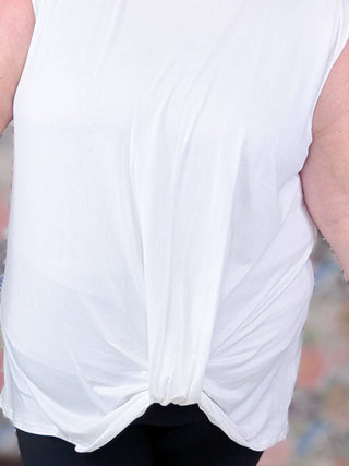 Andrea Ivory Tunic Tank w/Knot Detail-1- ShortSlv/Slvless Tops-HAPTICS-Styled by Stacked - A Plus Size Women's Boutique in Lakeville, MN