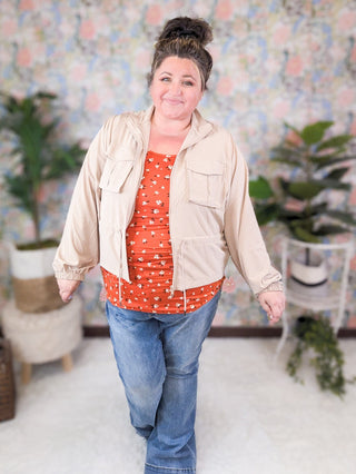 Angelica Lightweight Woven Jacket w/Cargo Pockets (2 COLORS)-4- Overlayer Tops-rae mode-Styled by Stacked - A Plus Size Women's Boutique in Lakeville, MN